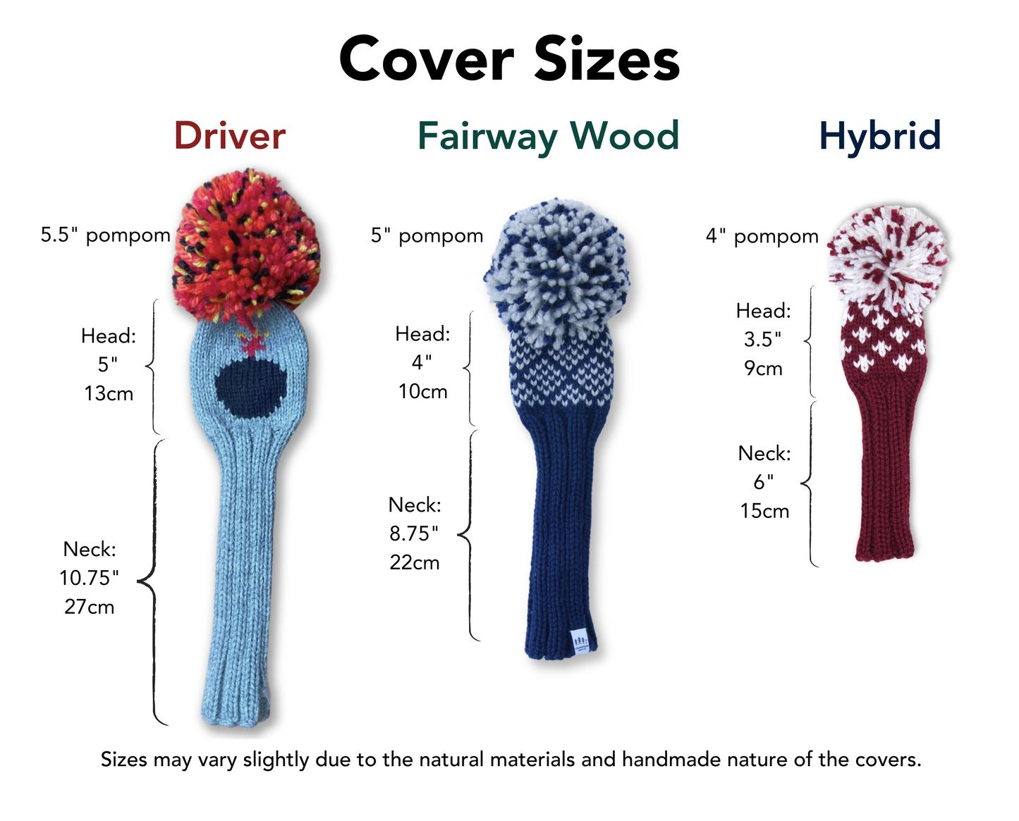 Vertical Stripes Knit Fairway Wood Headcover (Dark Grey/Grey)