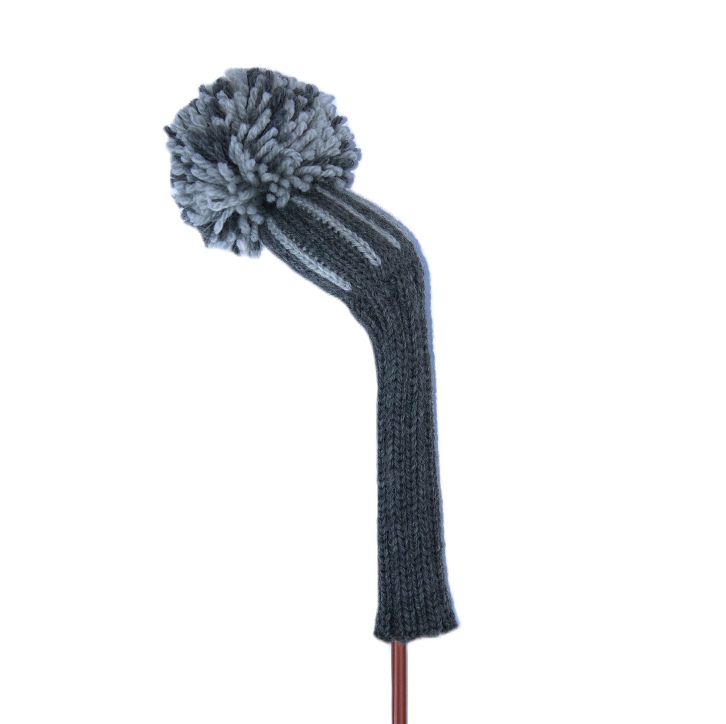 Vertical Stripes Knit Fairway Wood Headcover (Dark Grey/Grey)