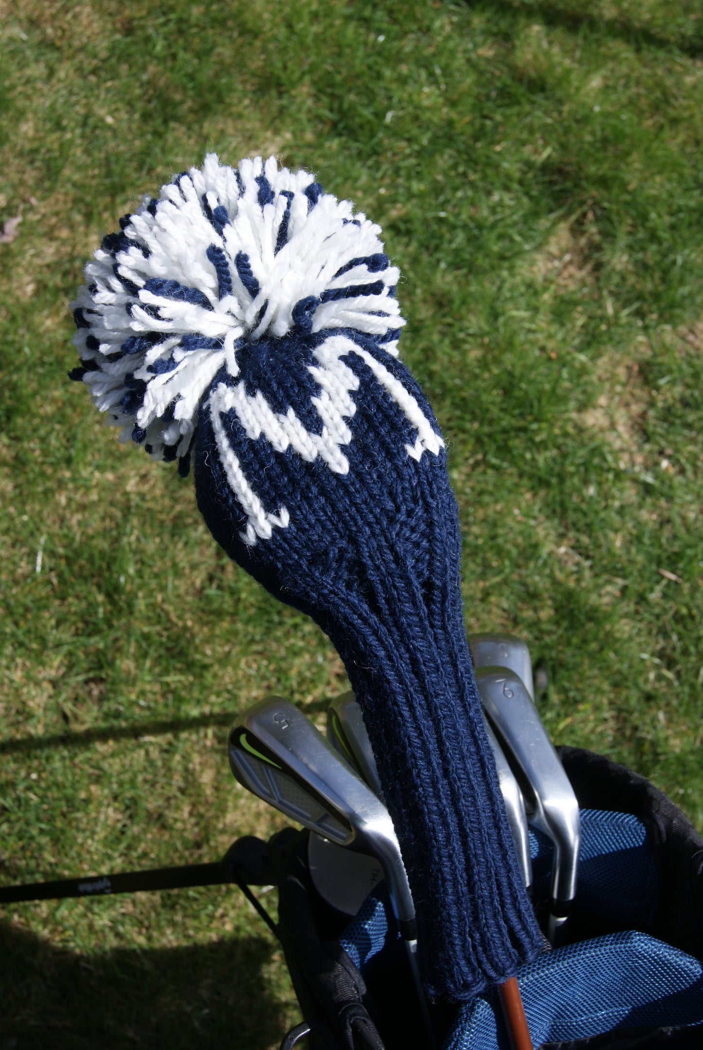 Monogram Knit Golf Club Cover Navy with White "M" - Fairway Wood