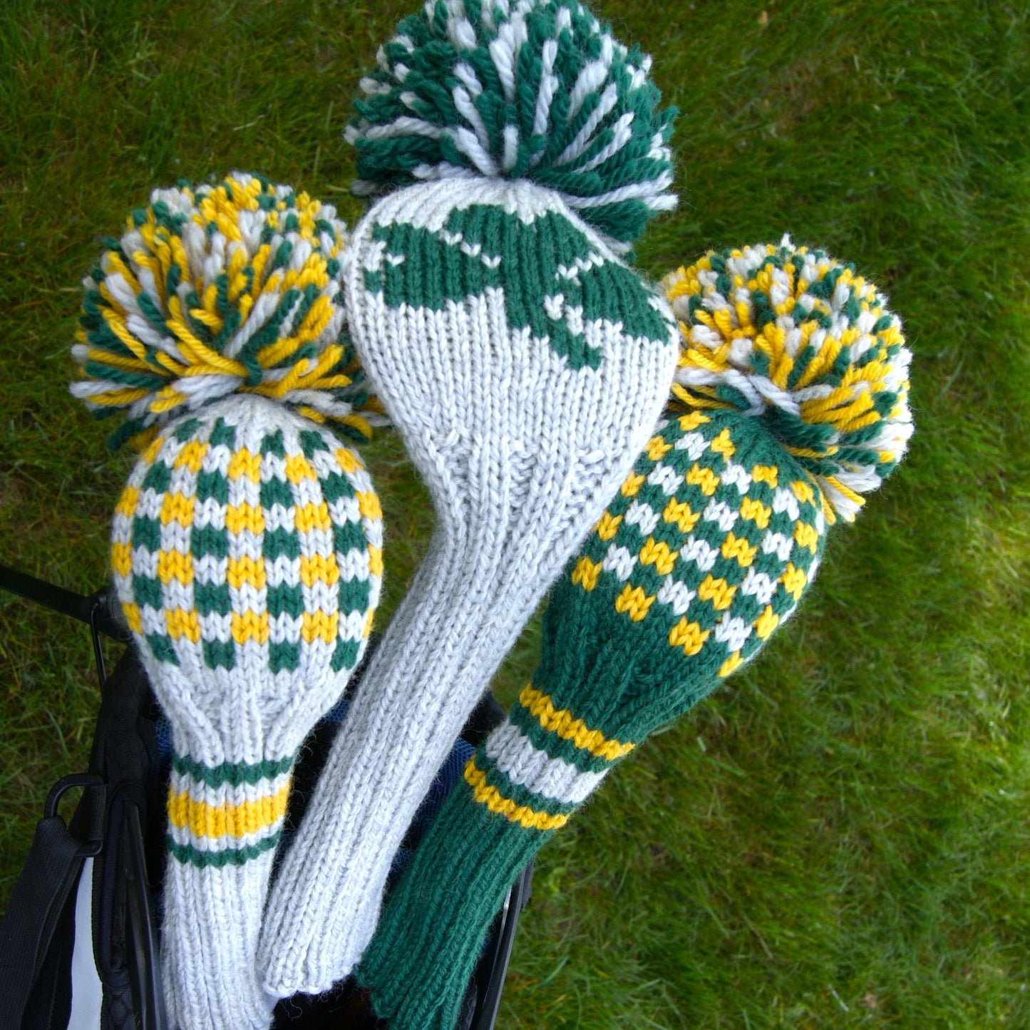 Checkered Pattern Custom Knit Golf Club Headcover