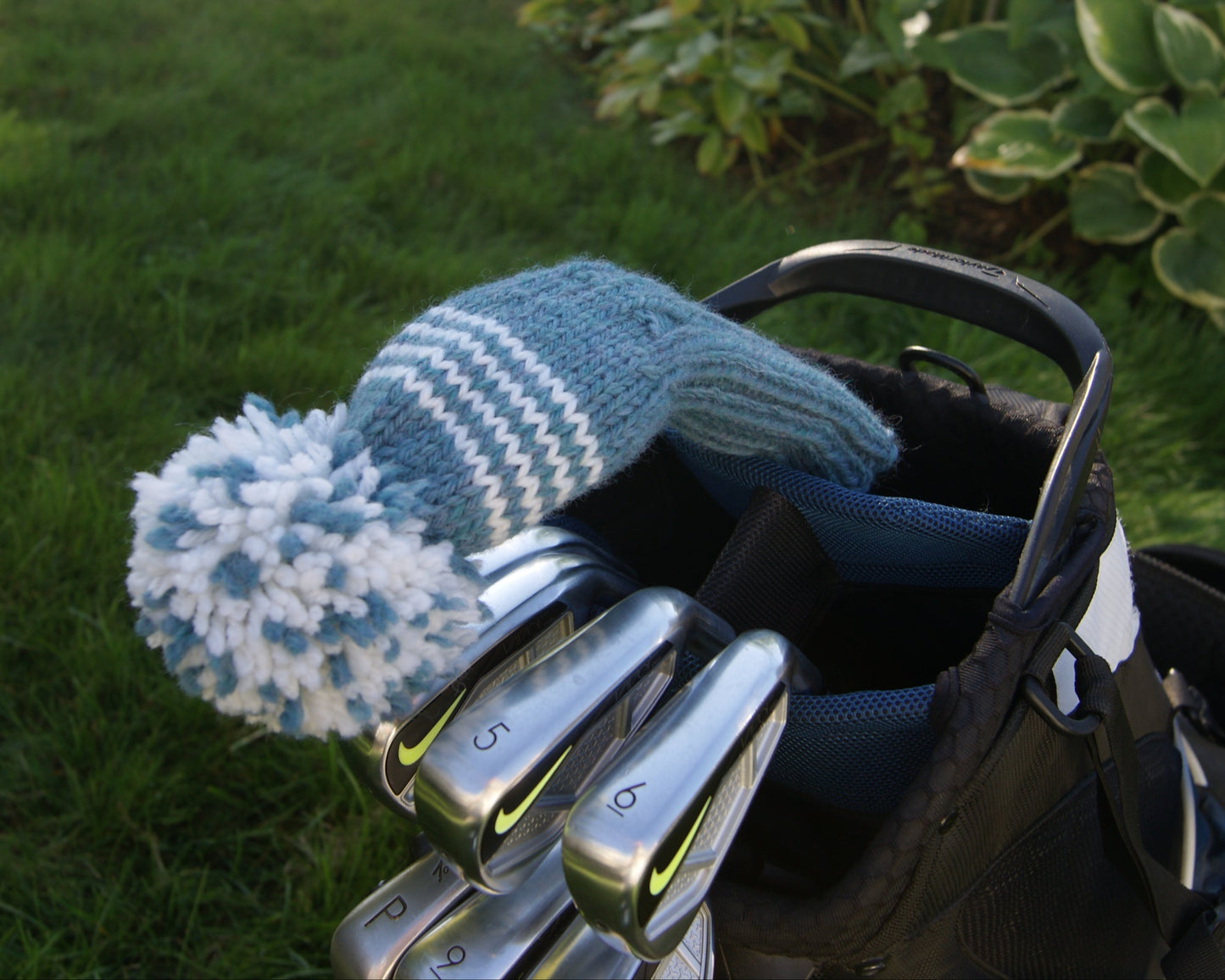 Knit Hybrid Cover Blue with White Stripes (Blue Heather/White)