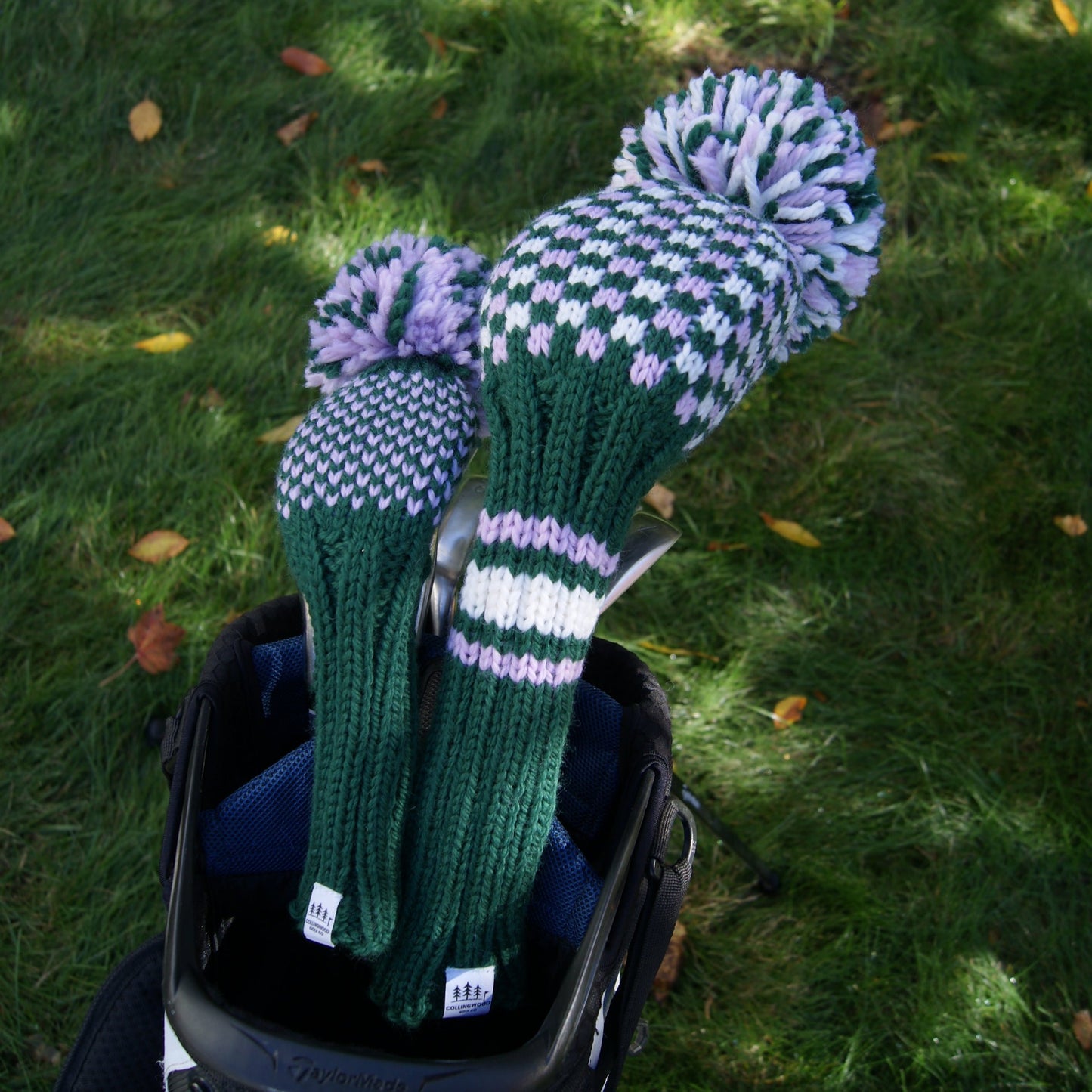 Houndstooth Knit Hybrid Cover (Dark Green/Pink)