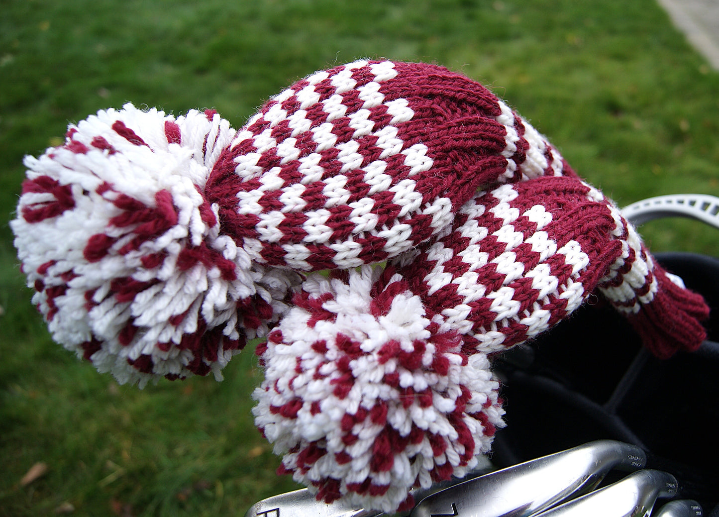 Checkered Pattern Custom Knit Golf Club Headcover
