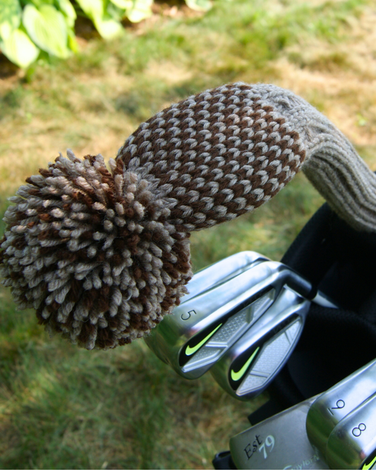 Handcrafted wool golf headcovers from Collingwood Golf Co on fairway bag