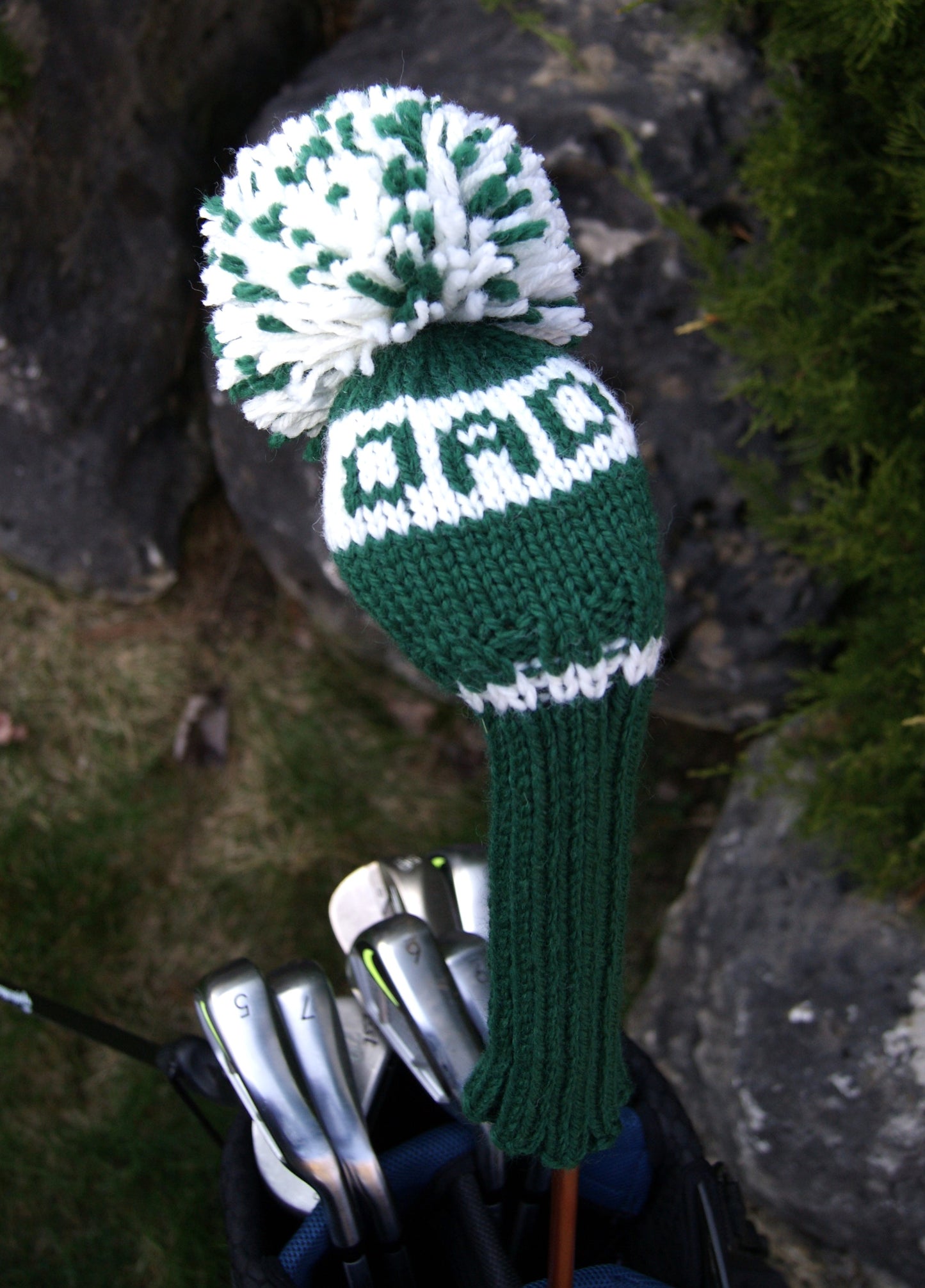 Monogram Stripe Custom Knit Headcover - 3 Letters/Numbers