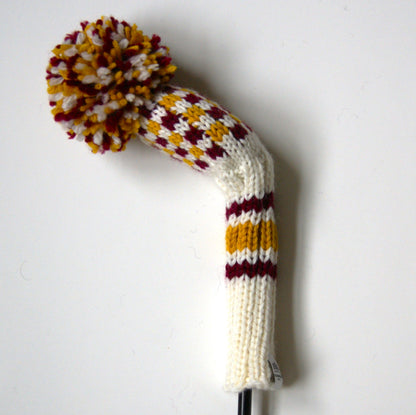 Checkered Pattern Custom Knit Golf Club Headcover