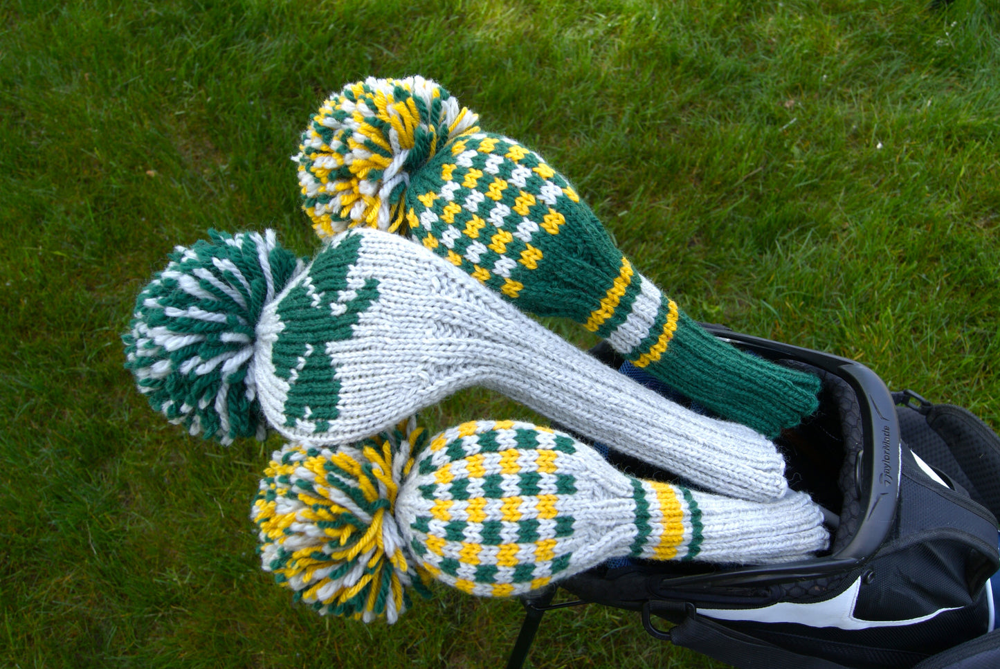 Checkered Pattern Custom Knit Golf Club Headcover