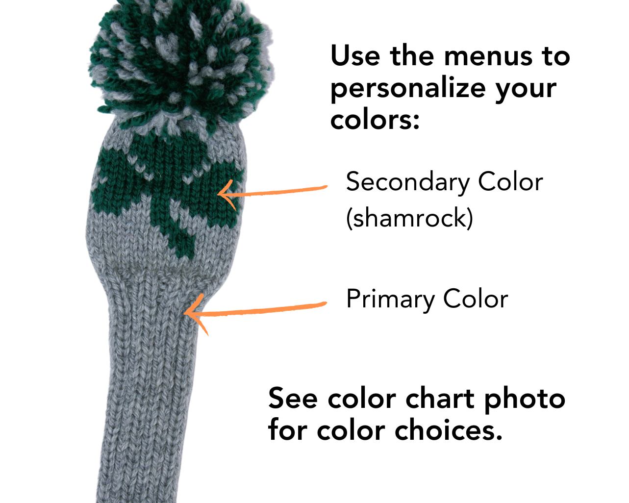 Shamrock Motif Custom Knit Headcover