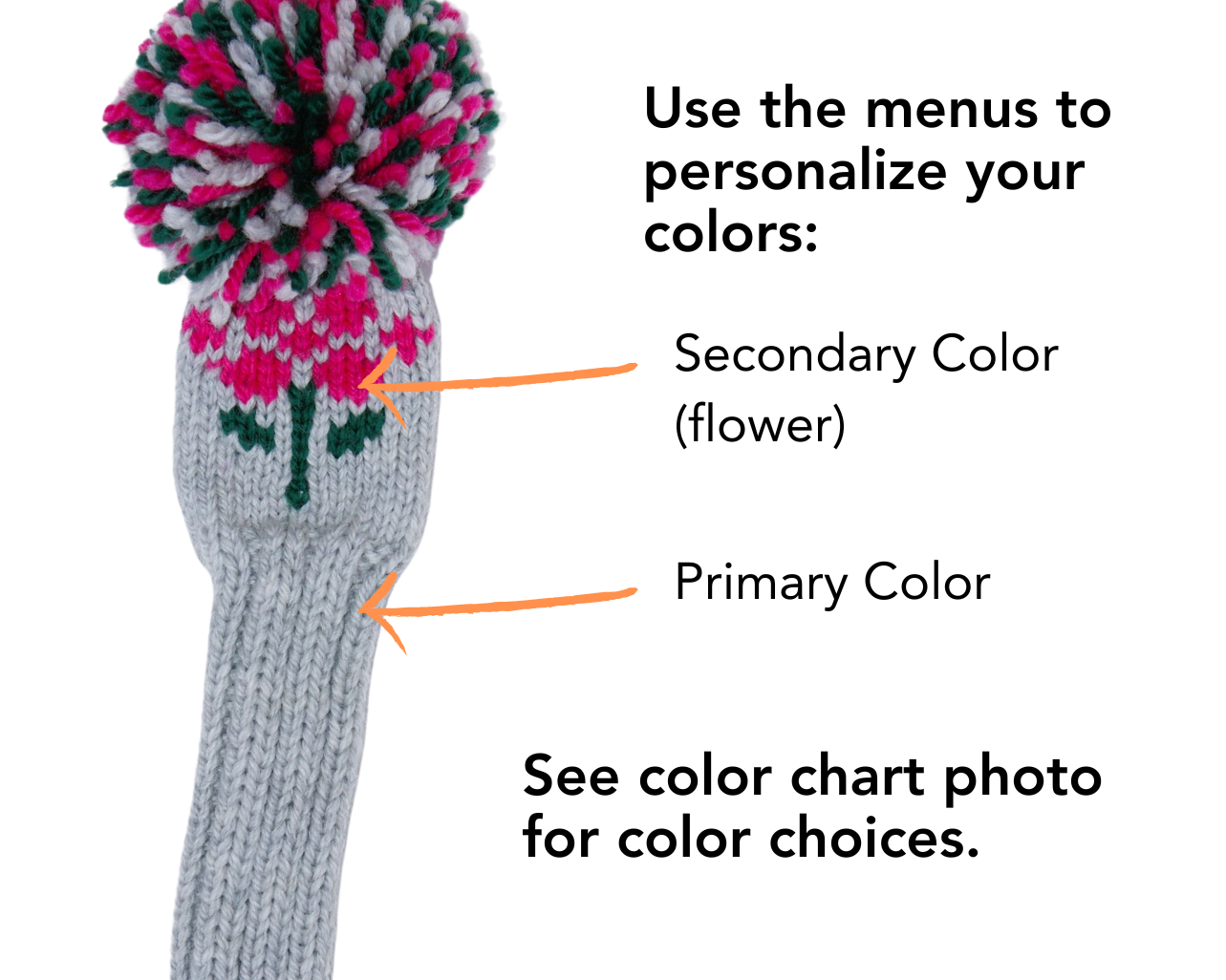 Flower Motif Custom Knit Headcover