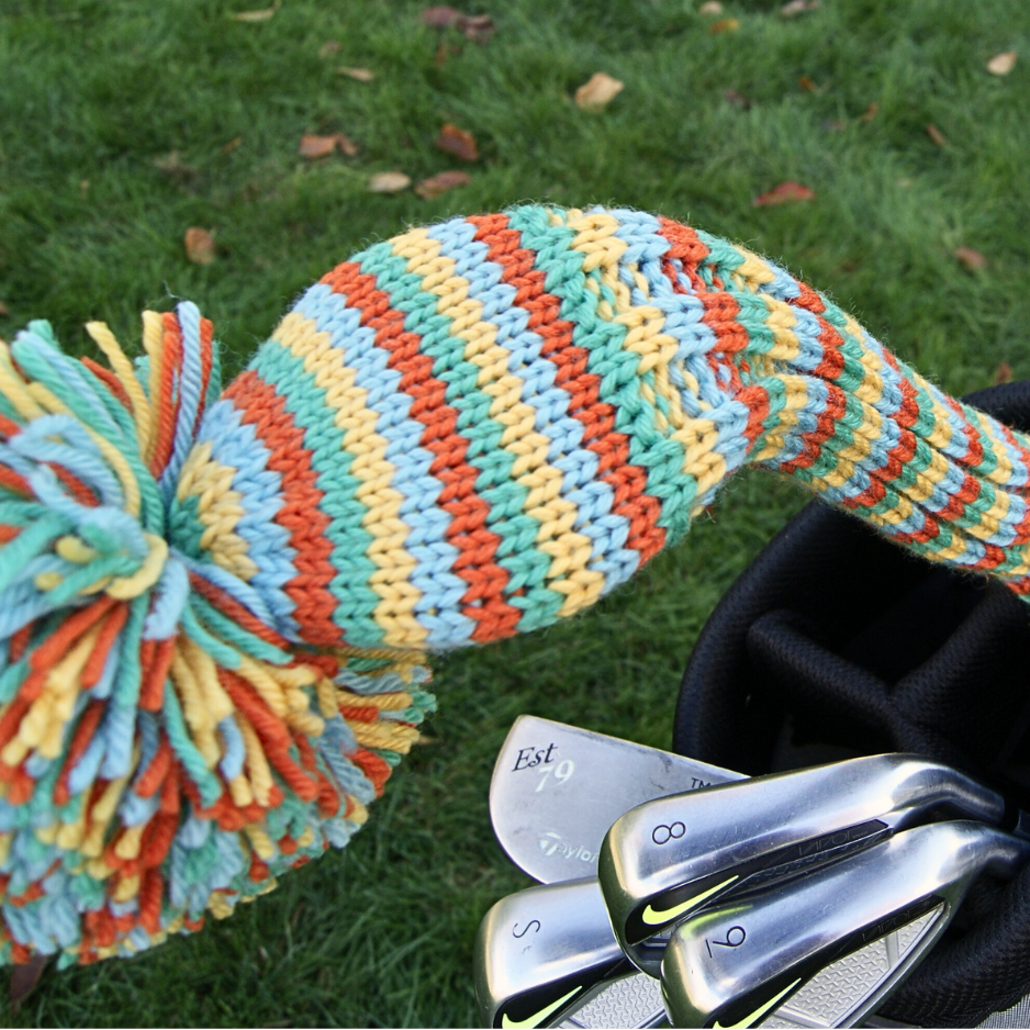 Fairway Wood Cover - Mini Stripes (light blue, orange, yellow, kelly green)