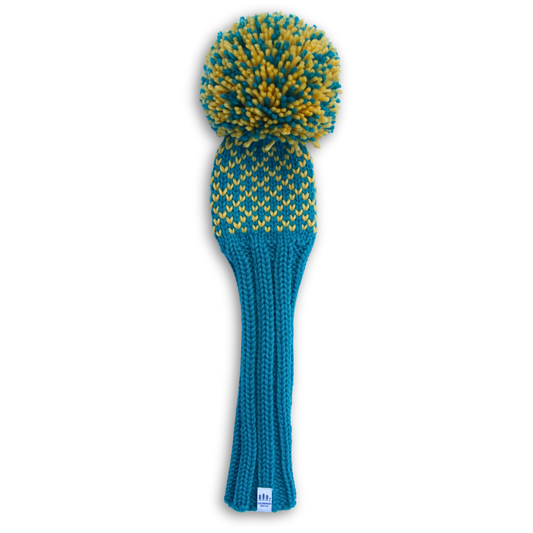 Fairway Wood Cover - Lattice Pattern (Blue-Green/Yellow)