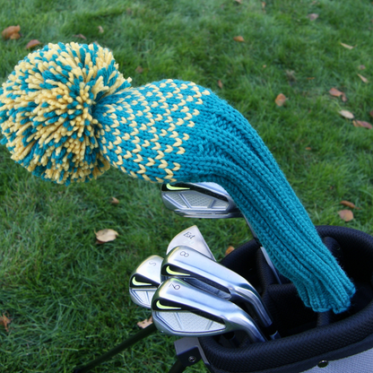 Fairway Wood Cover - Lattice Pattern (Blue-Green/Yellow)
