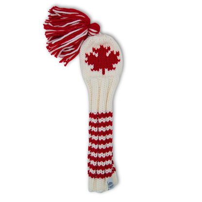 Fairway Wood Cover - White with Red Maple Leaf and Stripes