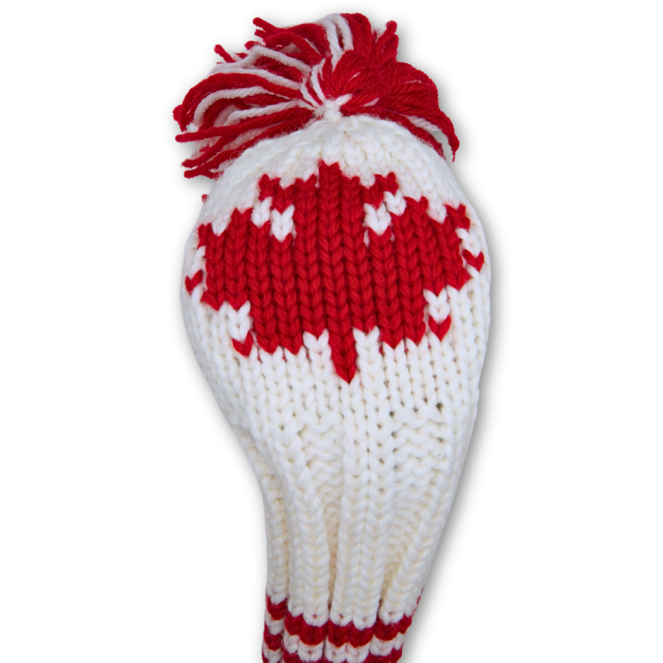 Fairway Wood Cover - White with Red Maple Leaf and Stripes