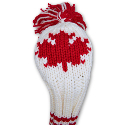 Fairway Wood Cover - White with Red Maple Leaf and Stripes