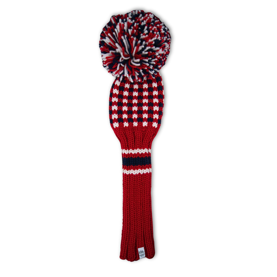 Driver Cover - Checkered Pattern (red, white, and navy blue)