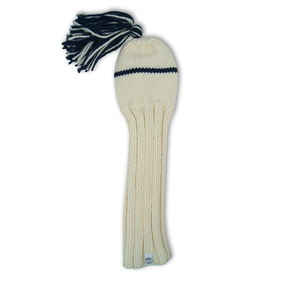 One Stripe Driver Headcover with Tassel (Vintage White/Navy)