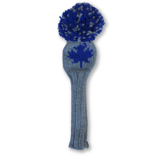 Maple Leaf Knit Fairway Wood Headcover (Grey/Blue)