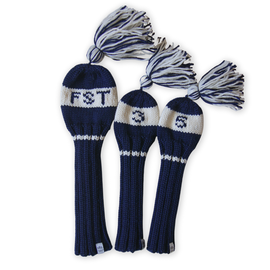 Monogram Stripe Custom Knit Headcover - 3 Letters/Numbers