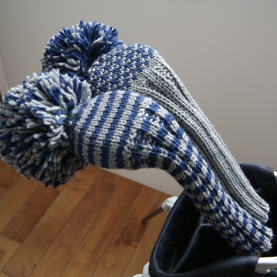 Fairway Wood Cover - Mini Stripes (grey/navy)