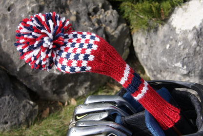 Checkered Pattern Custom Knit Golf Club Headcover